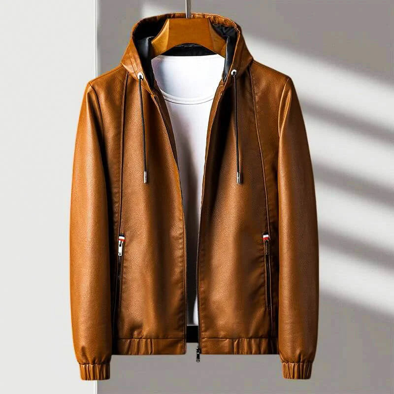 Hooded Leather Jacket