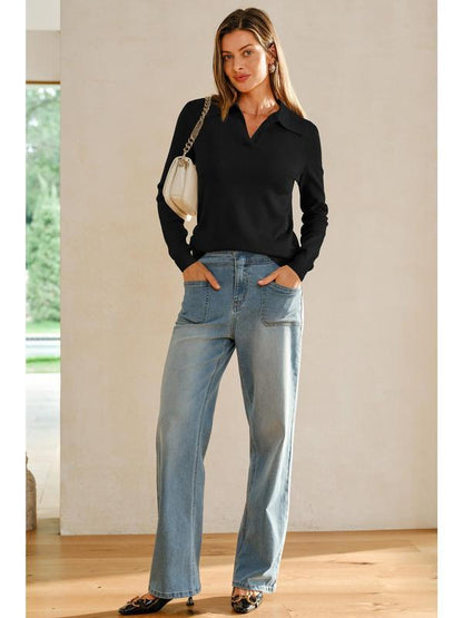 👚 One Sweater, Endless Styles:🏷️ Style: V-Neck Polo | Season: Winter | Occasion: Every Day