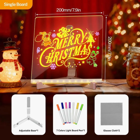🔥50% OFF Black Friday |Led Drawing Board For Kids-Acrylic Dry Erase Light-Up Board with Stand Markers Wipes Spray Bottle Tmcing Paper
