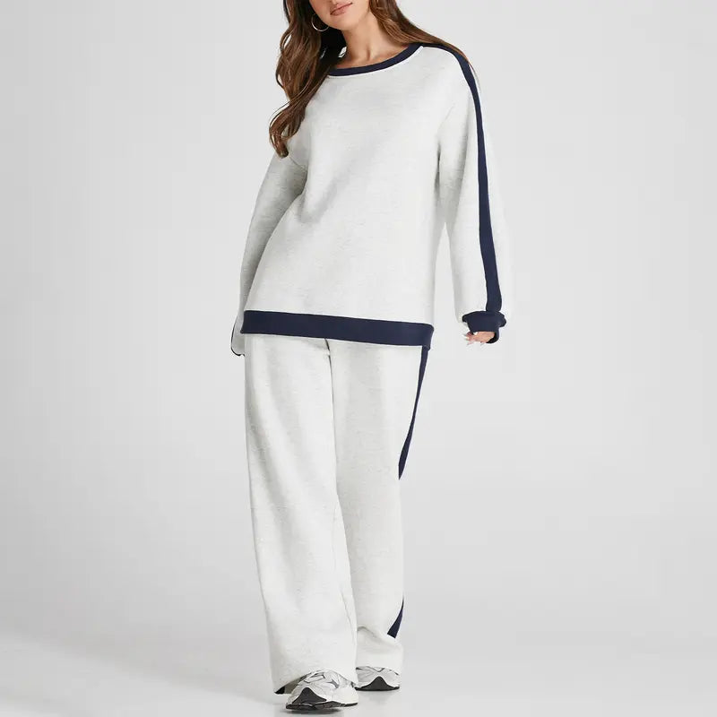 💫 Chic Cozy Wear: Women's Oversized Fleece Sweatshirt & Pants Set 👚👖 | Ultimate Comfort 🛋️☁️