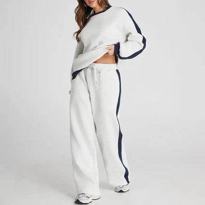 💫 Chic Cozy Wear: Women's Oversized Fleece Sweatshirt & Pants Set 👚👖 | Ultimate Comfort 🛋️☁️