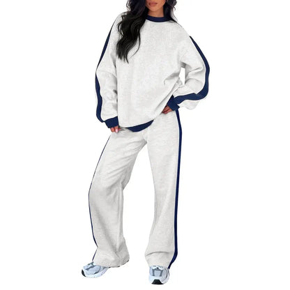 💫 Chic Cozy Wear: Women's Oversized Fleece Sweatshirt & Pants Set 👚👖 | Ultimate Comfort 🛋️☁️