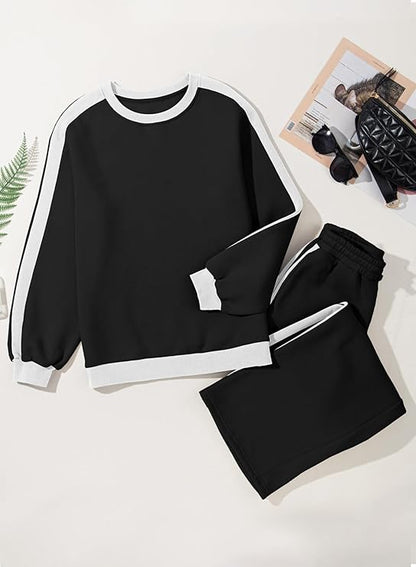 💫 Chic Cozy Wear: Women's Oversized Fleece Sweatshirt & Pants Set 👚👖 | Ultimate Comfort 🛋️☁️