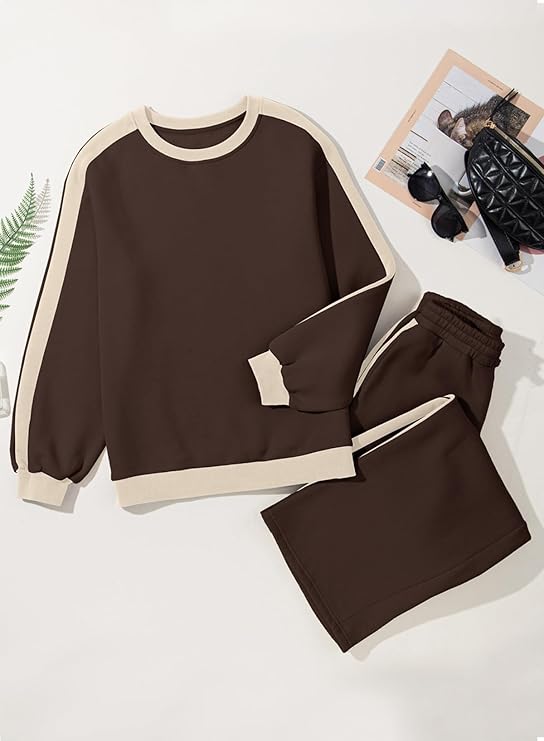 💫 Chic Cozy Wear: Women's Oversized Fleece Sweatshirt & Pants Set 👚👖 | Ultimate Comfort 🛋️☁️