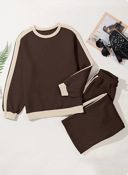 💫 Chic Cozy Wear: Women's Oversized Fleece Sweatshirt & Pants Set 👚👖 | Ultimate Comfort 🛋️☁️