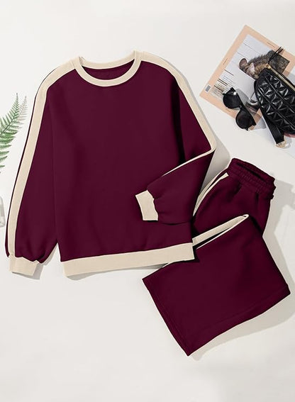 💫 Chic Cozy Wear: Women's Oversized Fleece Sweatshirt & Pants Set 👚👖 | Ultimate Comfort 🛋️☁️