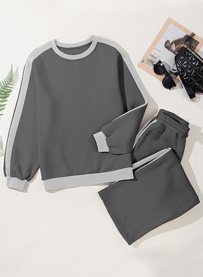 💫 Chic Cozy Wear: Women's Oversized Fleece Sweatshirt & Pants Set 👚👖 | Ultimate Comfort 🛋️☁️