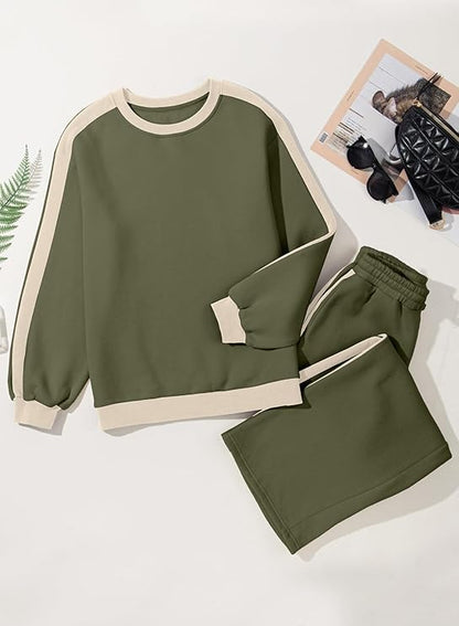 💫 Chic Cozy Wear: Women's Oversized Fleece Sweatshirt & Pants Set 👚👖 | Ultimate Comfort 🛋️☁️