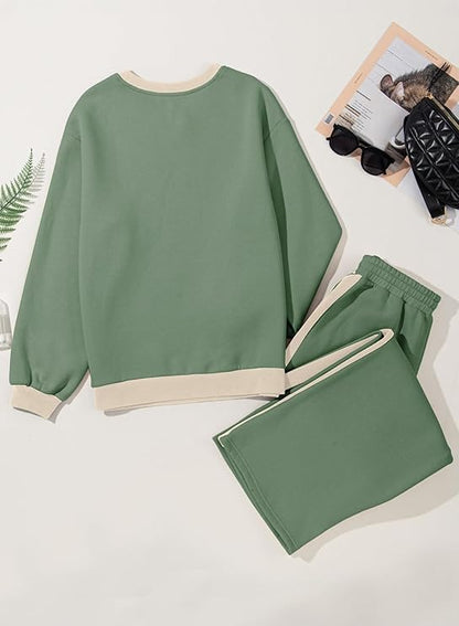 💫 Chic Cozy Wear: Women's Oversized Fleece Sweatshirt & Pants Set 👚👖 | Ultimate Comfort 🛋️☁️