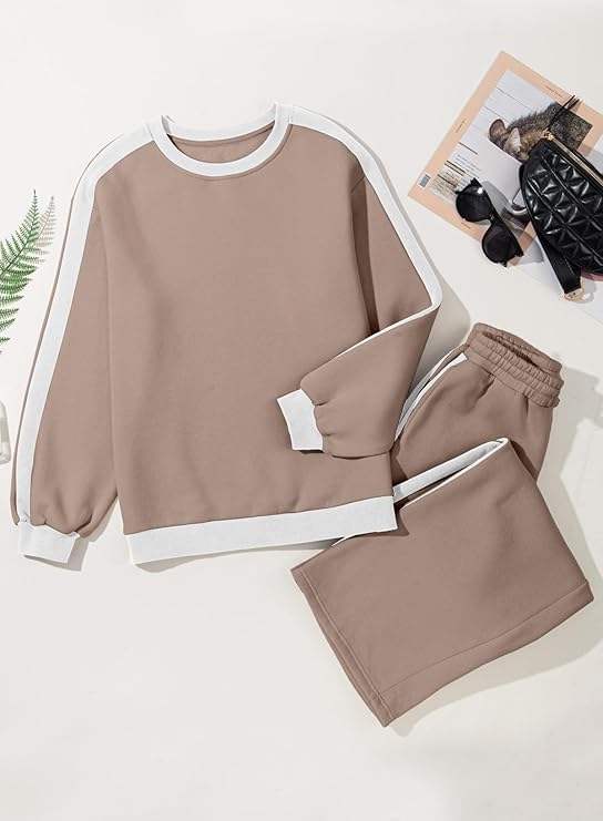 💫 Chic Cozy Wear: Women's Oversized Fleece Sweatshirt & Pants Set 👚👖 | Ultimate Comfort 🛋️☁️