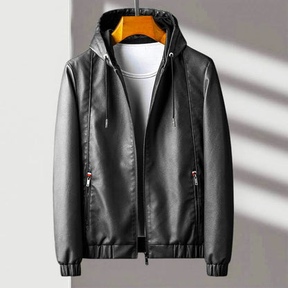 Hooded Leather Jacket