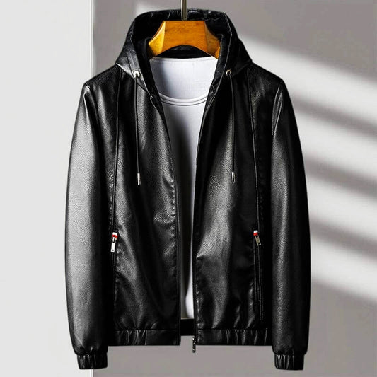 Hooded Leather Jacket