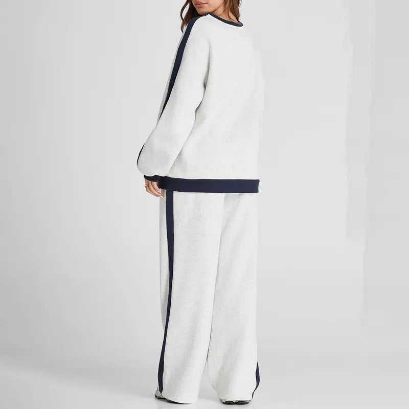 💫 Chic Cozy Wear: Women's Oversized Fleece Sweatshirt & Pants Set 👚👖 | Ultimate Comfort 🛋️☁️