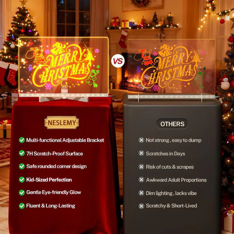 🔥50% OFF Black Friday |Led Drawing Board For Kids-Acrylic Dry Erase Light-Up Board with Stand Markers Wipes Spray Bottle Tmcing Paper