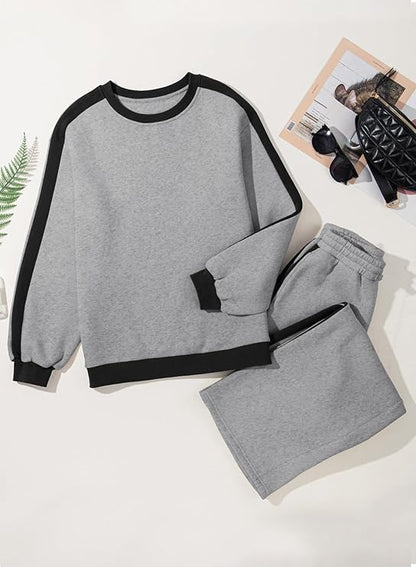 💫 Chic Cozy Wear: Women's Oversized Fleece Sweatshirt & Pants Set 👚👖 | Ultimate Comfort 🛋️☁️